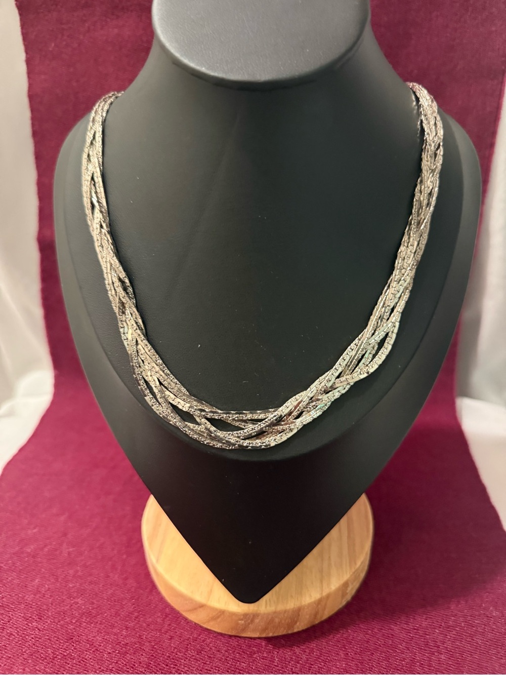 Sterling-Tone Braided Multi-Strand Necklace - Silver